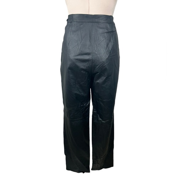 Timothy Daniels Vintage Straight Leg High Rise Leather Pants - Picture 4 of 11